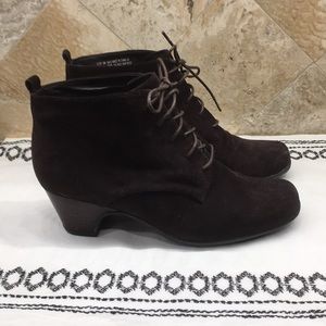 Clarks Brown Suede booties.